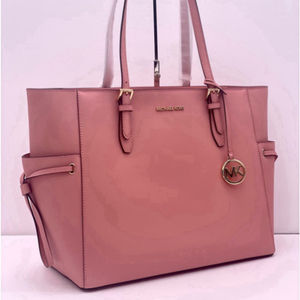 Michael Kors Gilly Large Drawstring Travel Leather Top Zip Tote